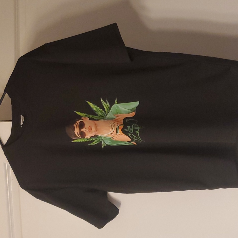 Peso Pluma Cartoon Print Men's Short Sleeve Crew Neck Anime Repper Graphic Tee